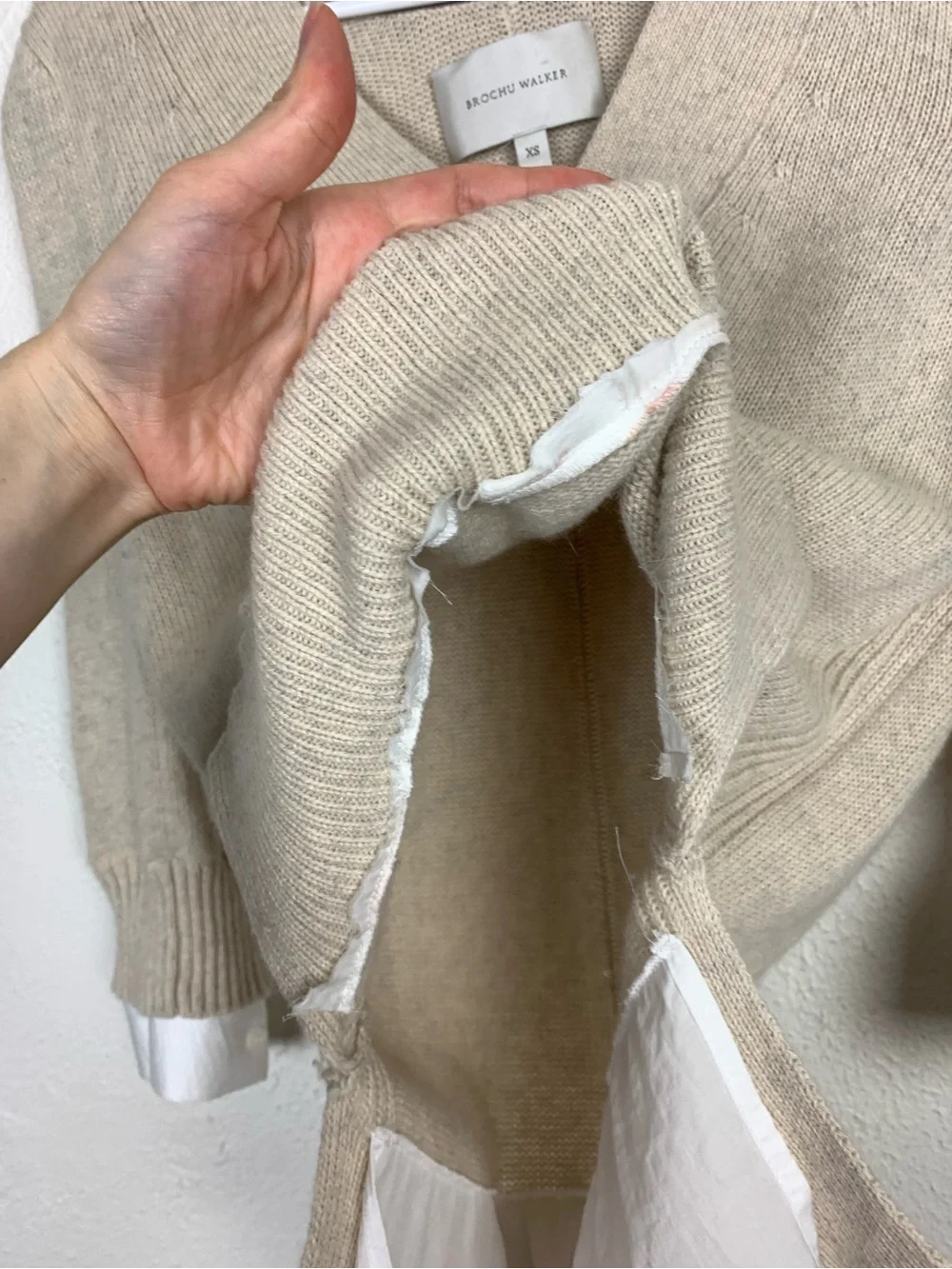 Brochu Walker The Holm Layered Vee Sweater size xs